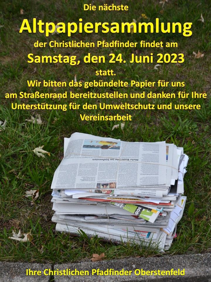 Altpapiersammlung 24. Juni 2023