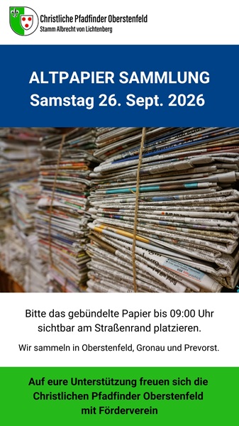 Altpapiersammlung 26.09.2026